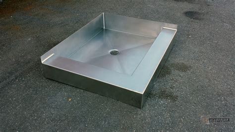 sheet metal shower pan|custom stainless steel shower pan.